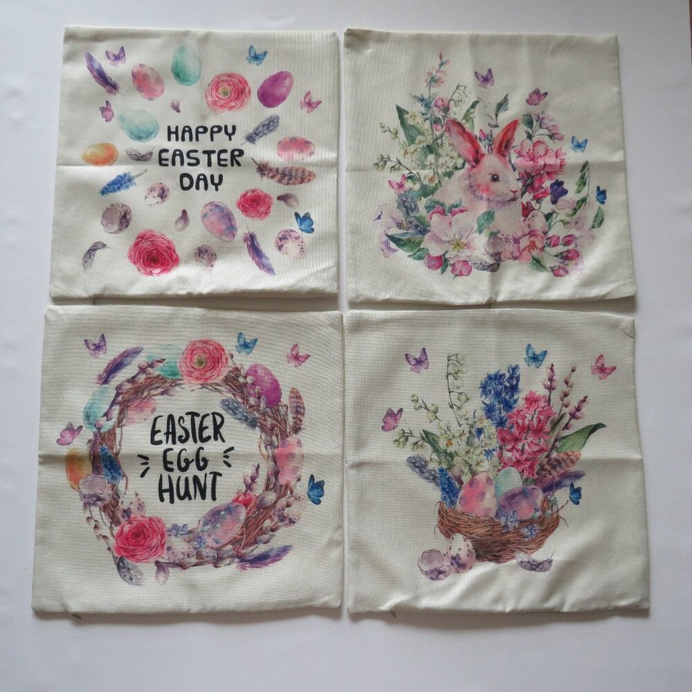 New Flyart Easter Pillow Covers With Zippers Set of 4